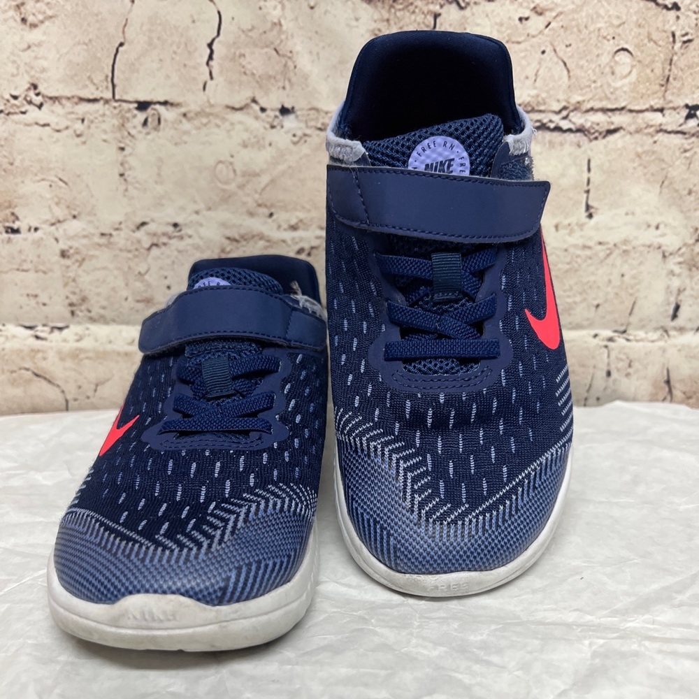 Nike Free Run Shoes Diffused Size 3Y Blue/white & Pink Color AH3455-404